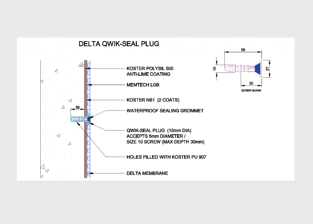 Technical Drawings (Structural Waterproofing) - Delta Membranes